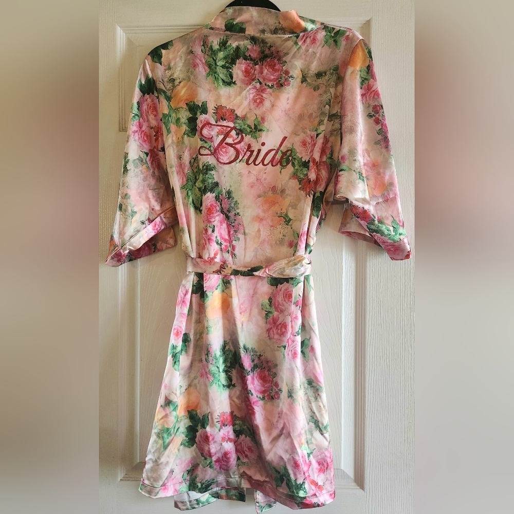 David's Bridal Floral Bride Robe
